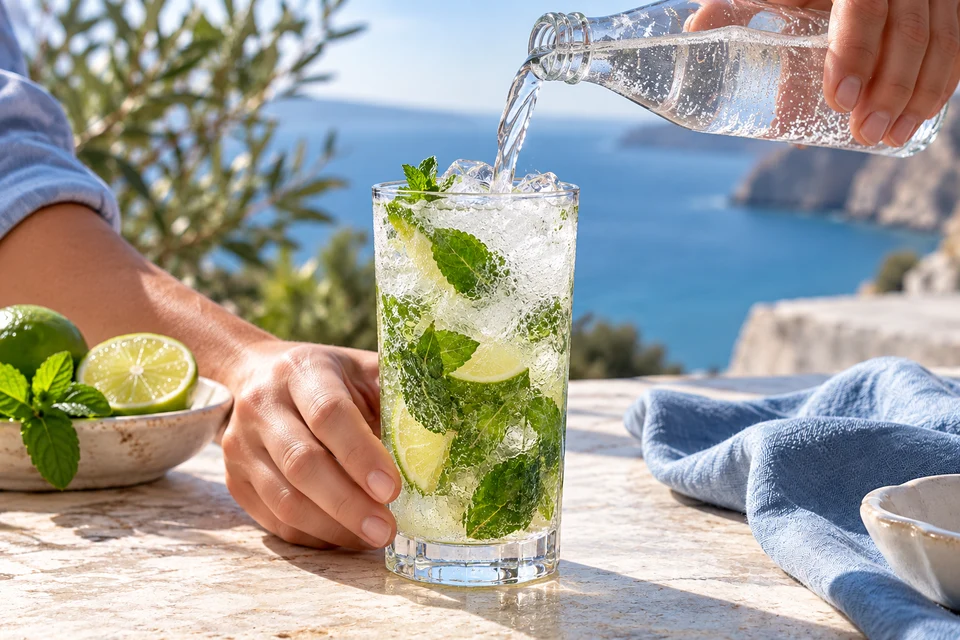 Mojito: Soda auffüllen