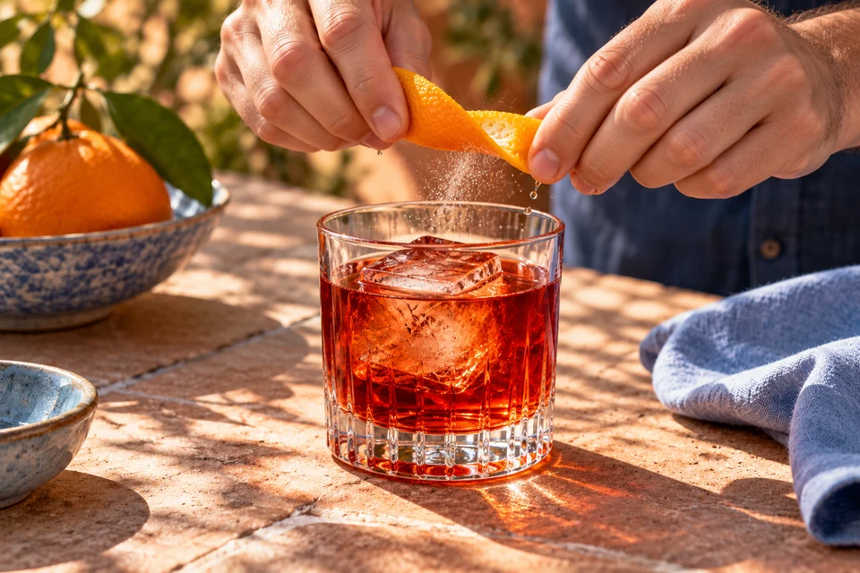 Negroni: Zeste ausdrücken