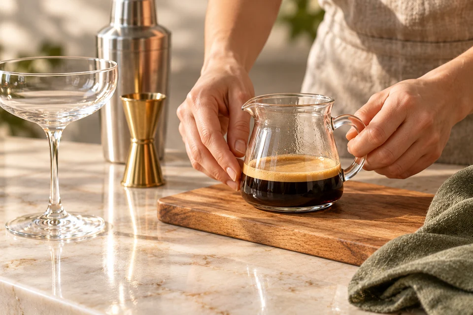 Espresso Martini: Espresso abkühlen