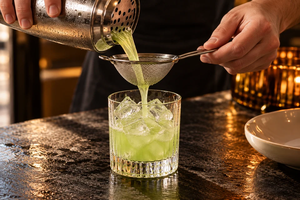 Gin Basil Smash: fein sieben