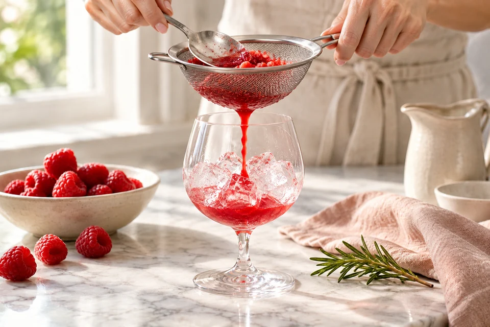 Beeren-Rosmarin-Spritz: Beeren sieben
