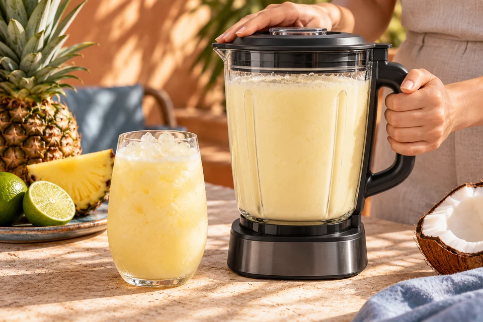 Ananas-Kokos-Mocktail: Mixertextur