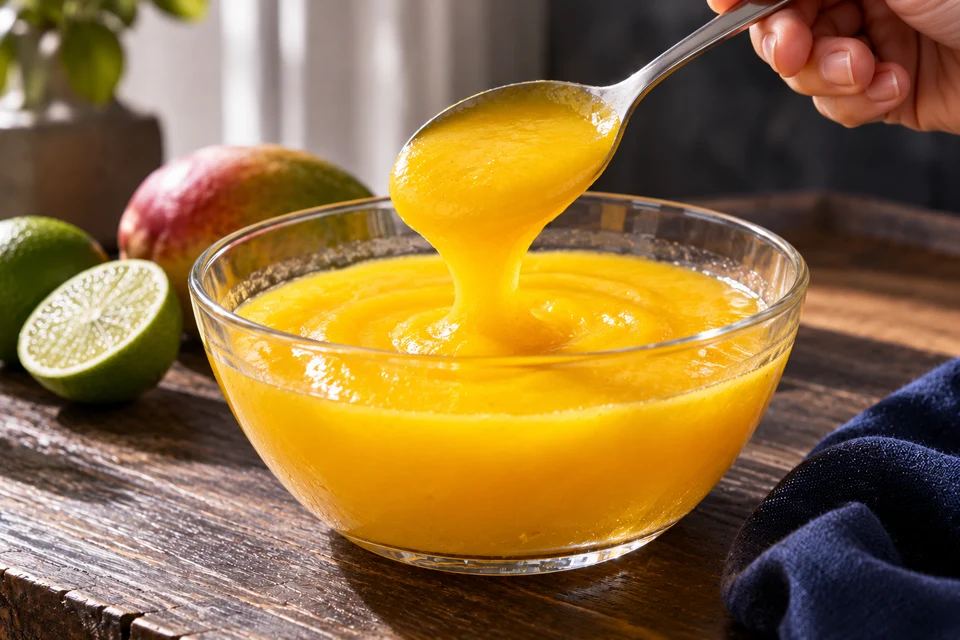 Mango-Limetten-Cooler: glattes Püree
