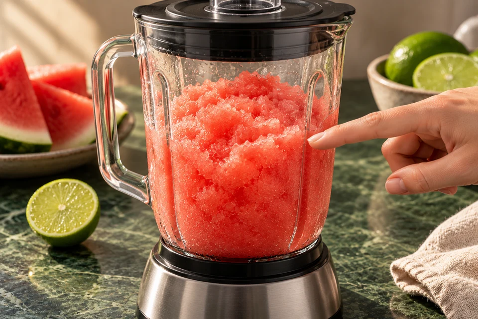 Wassermelonen-Limetten-Slush: richtige Eistextur