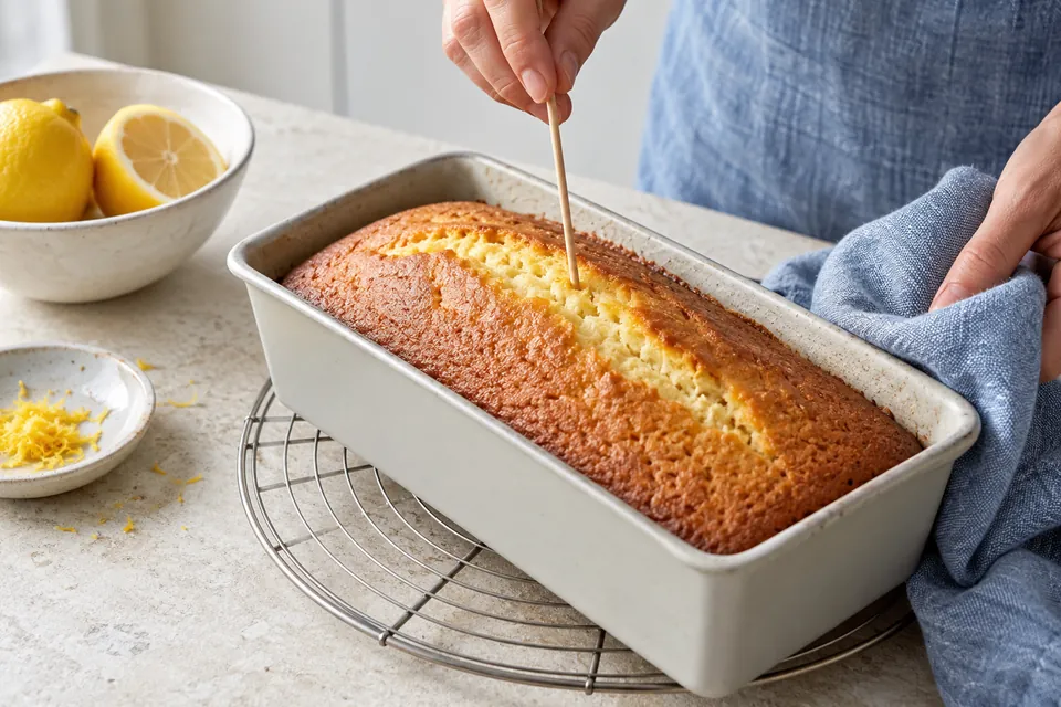 Zitronen-Joghurt-Kuchen: Stäbchenprobe
