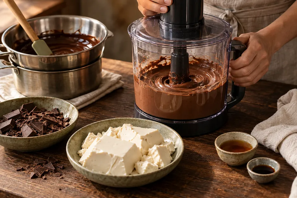 Schoko-Seidentofu-Creme: cremig mixen