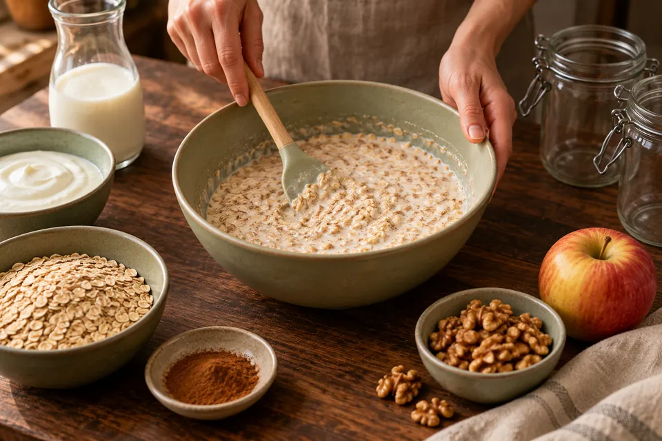 Apfel-Zimt-Overnight-Oats: Grundmischung