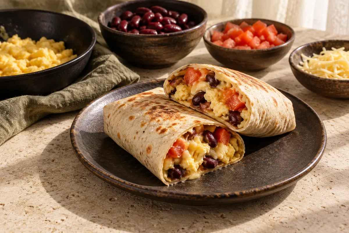 Frühstücks-Burrito mit Bohnen