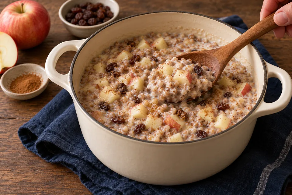 Buchweizenbrei mit Apfel: Endkonsistenz