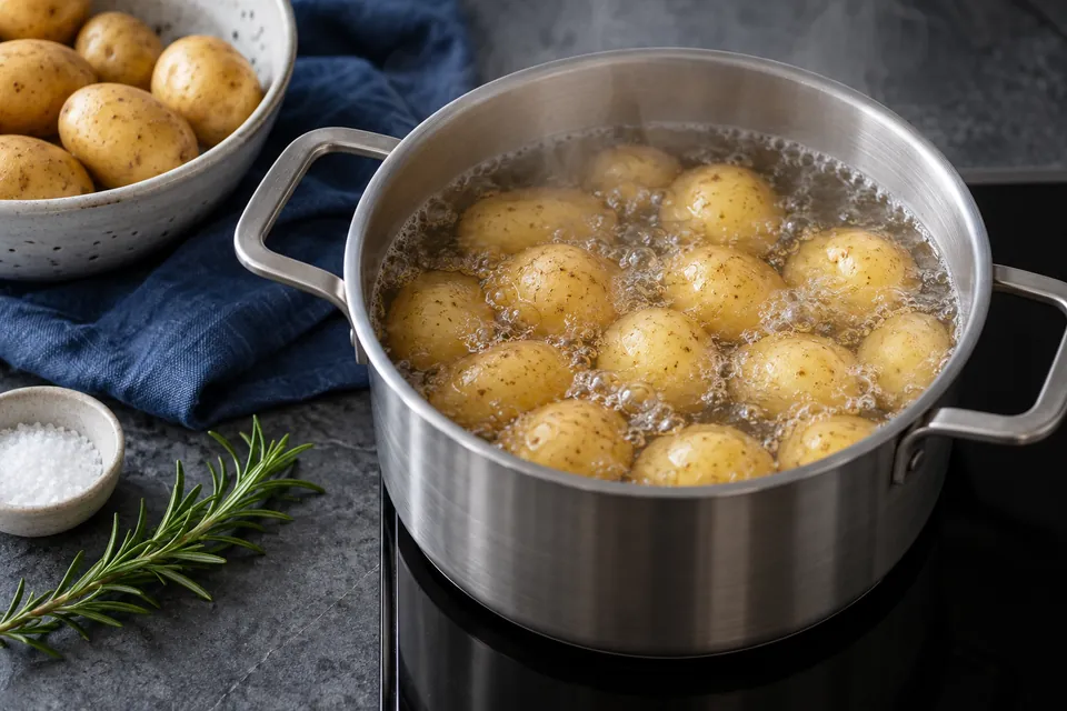 Rosmarin-Kartoffeln im Grillkorb: Vorgaren