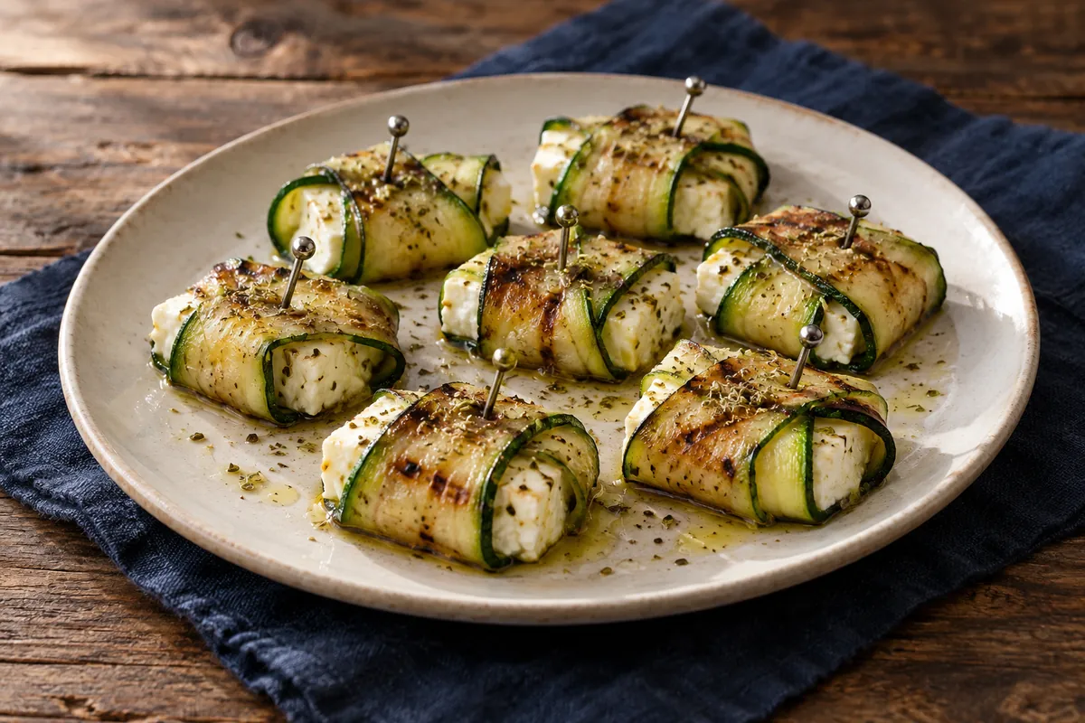 Zucchinipäckchen mit Feta