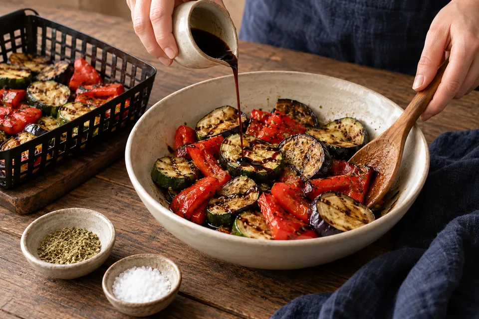 Grillgemüse mit Balsamico: Dressing nach dem Grillen