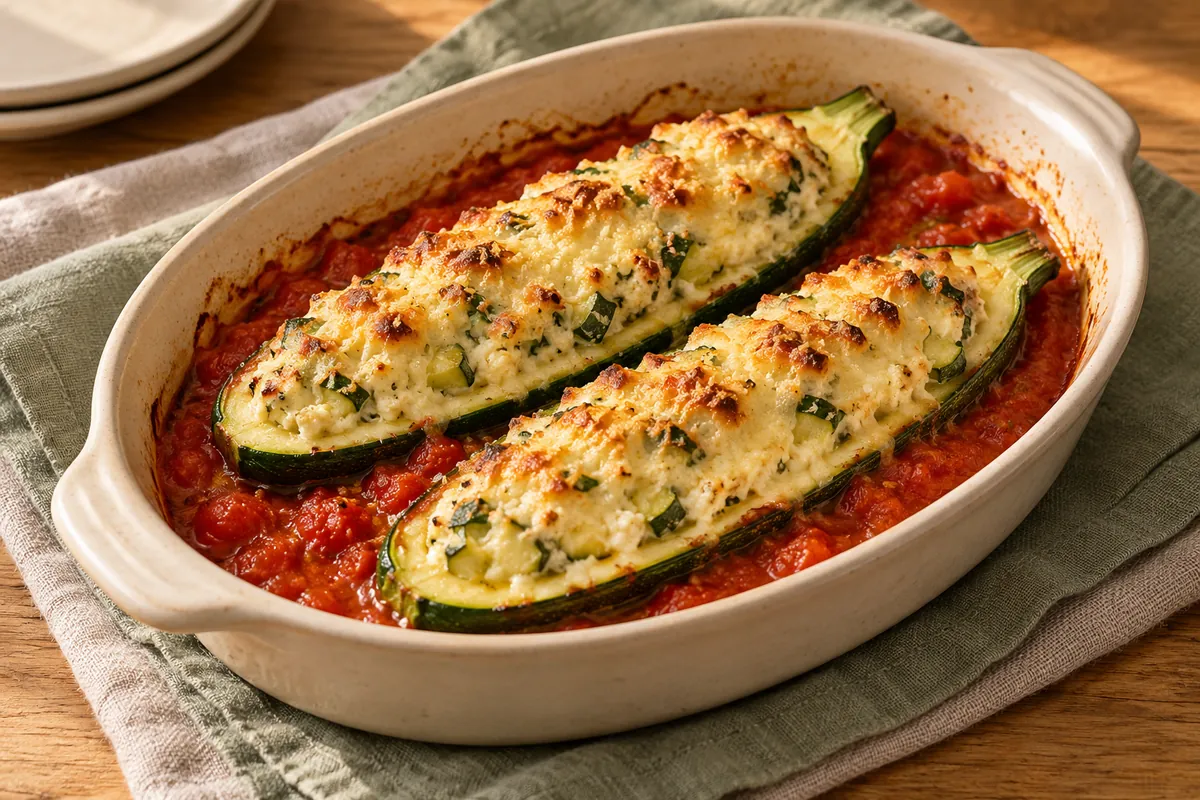 Zucchini mit Ricottafüllung