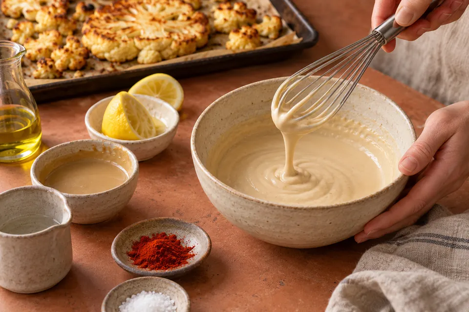 Blumenkohlsteaks mit Tahin: Tahinsauce