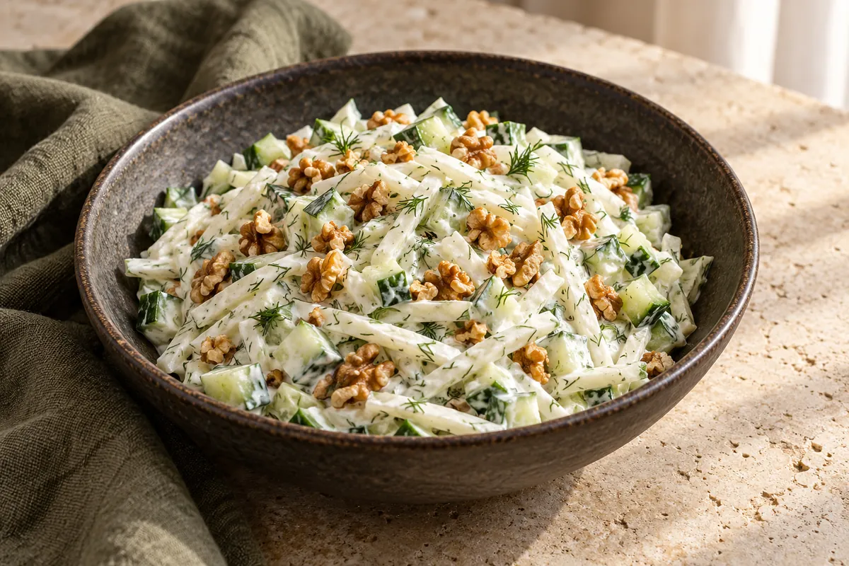 Kohlrabi-Gurken-Salat mit Dill