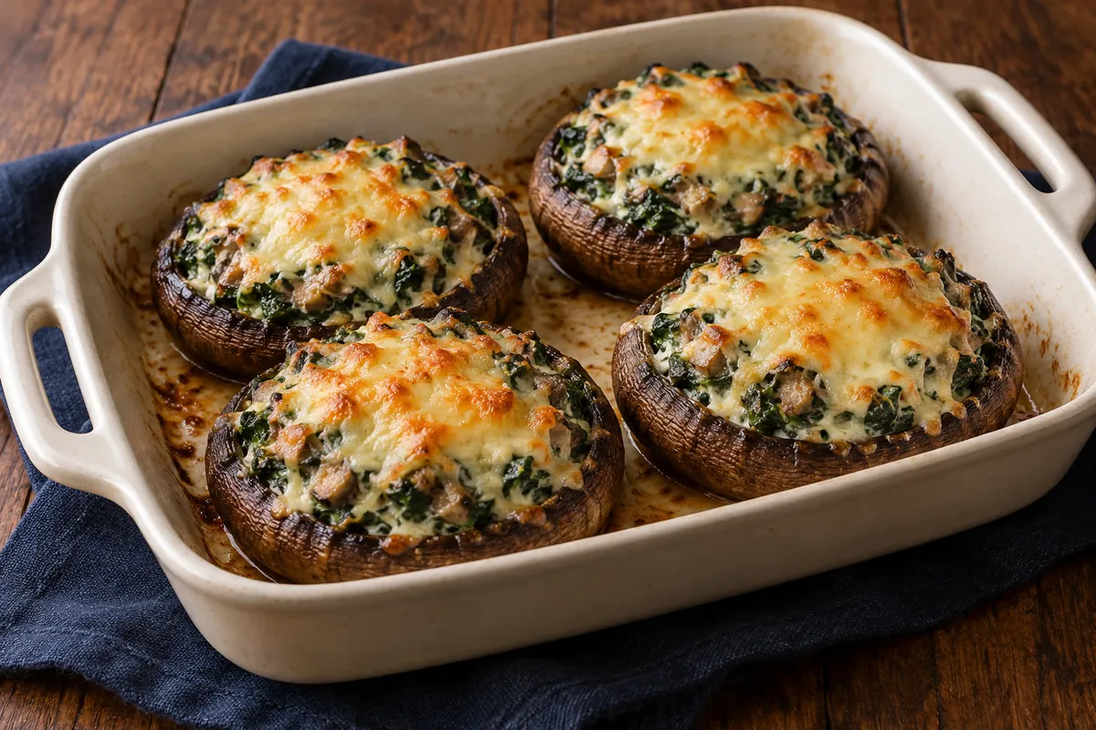 Portobello mit Spinatcreme