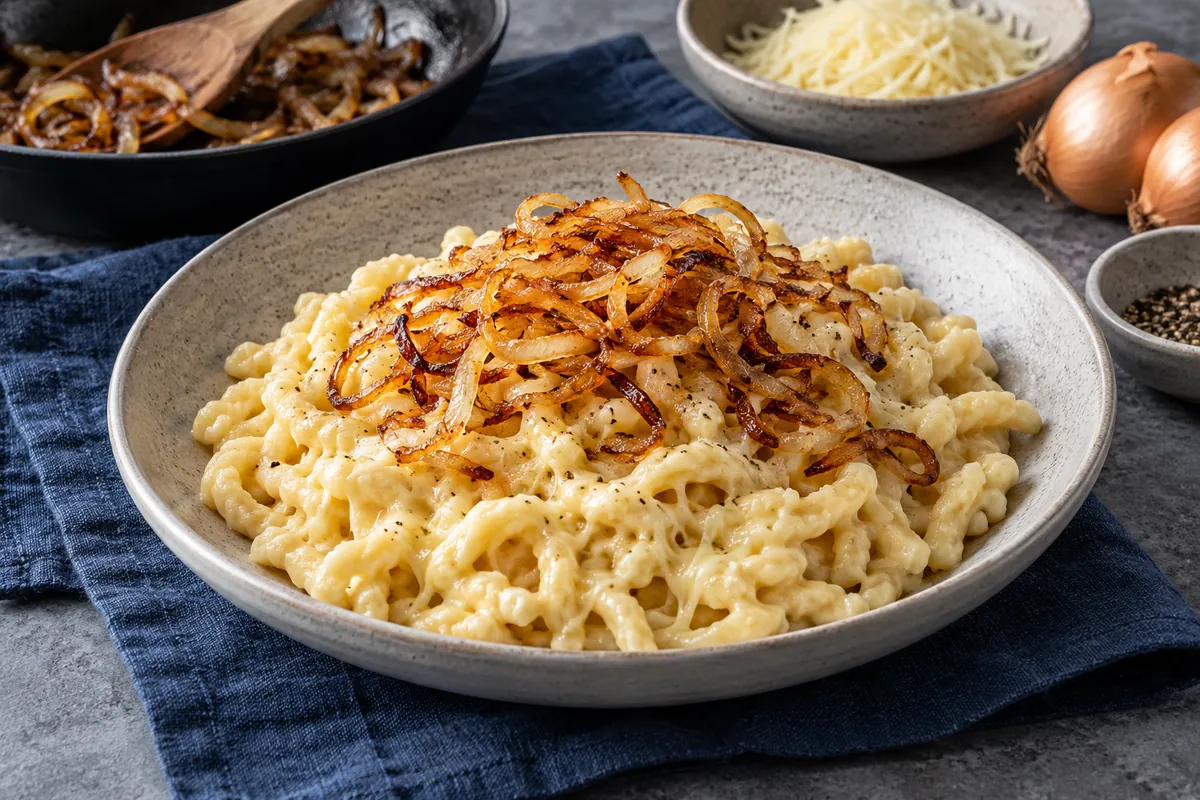 Käsespätzle mit Röstzwiebeln