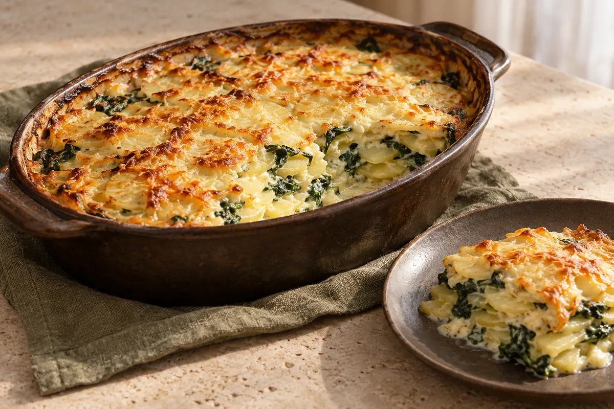 Kartoffel-Spinat-Gratin