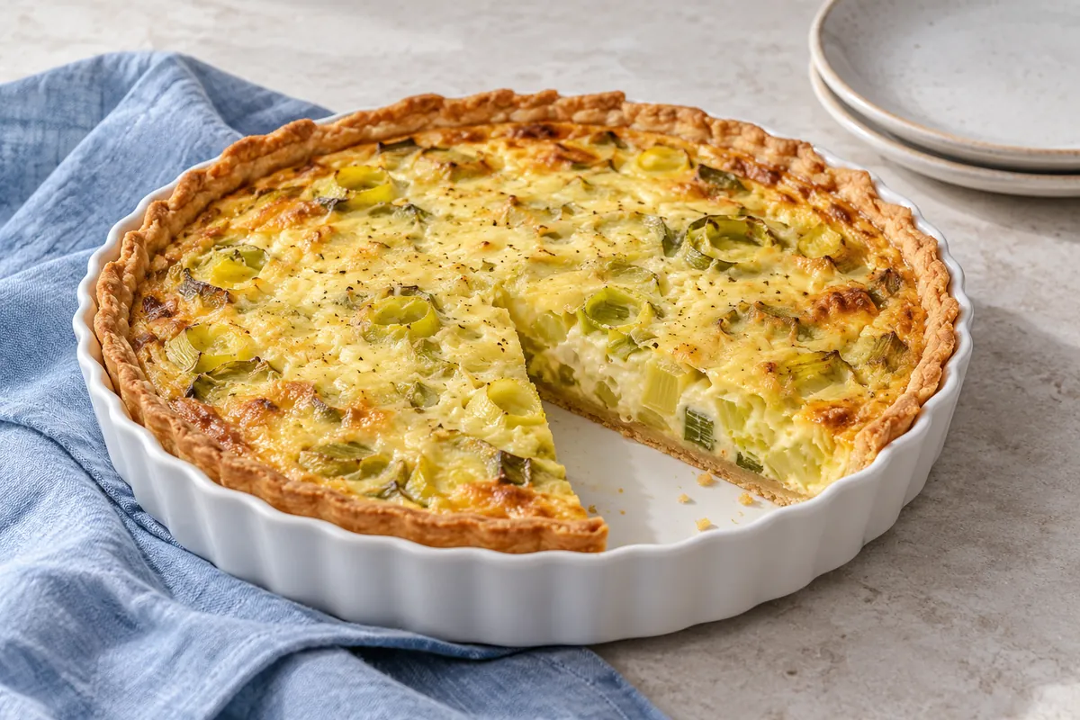 Lauch-Quiche ohne Speck