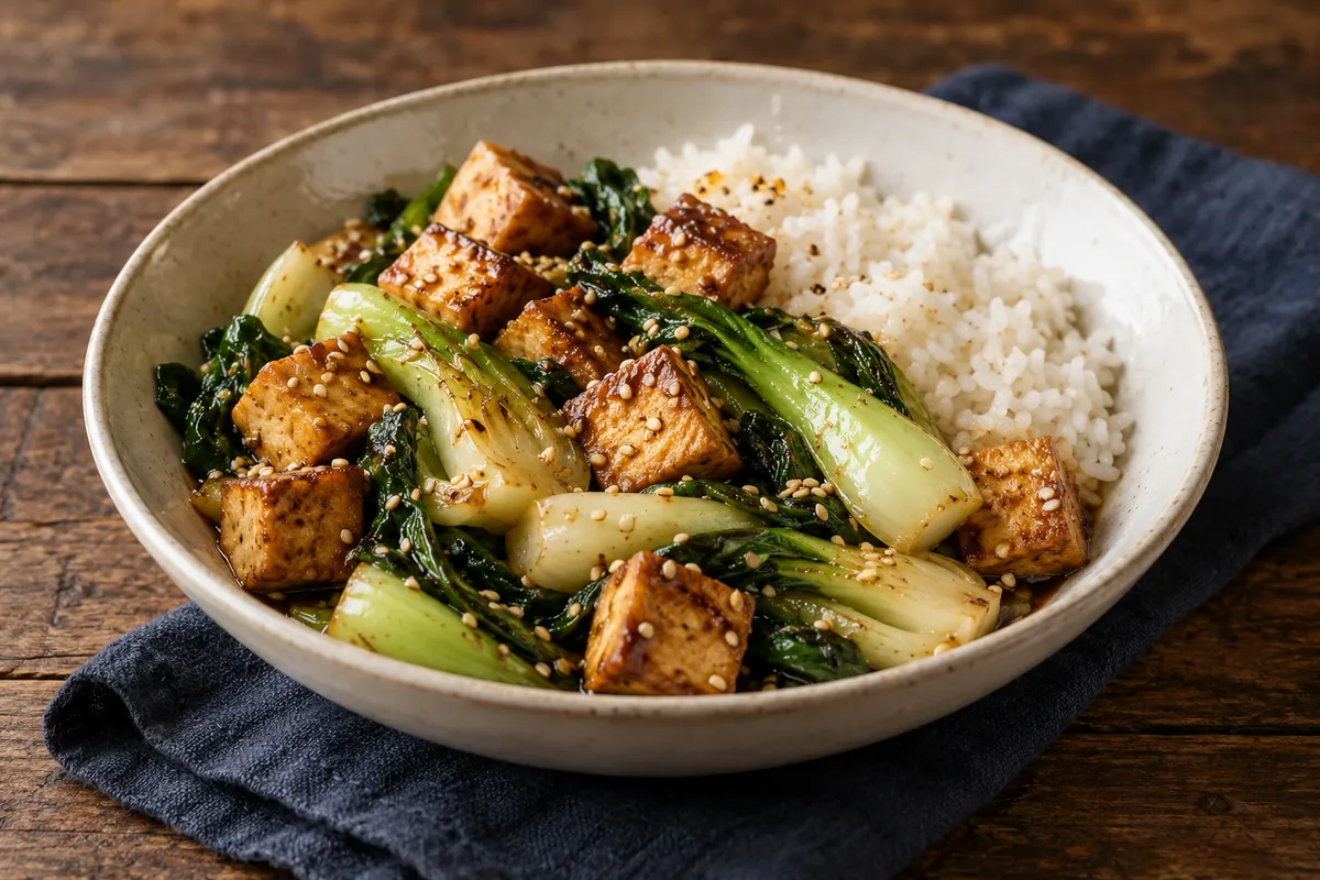 Sesam-Tofu mit Pak Choi