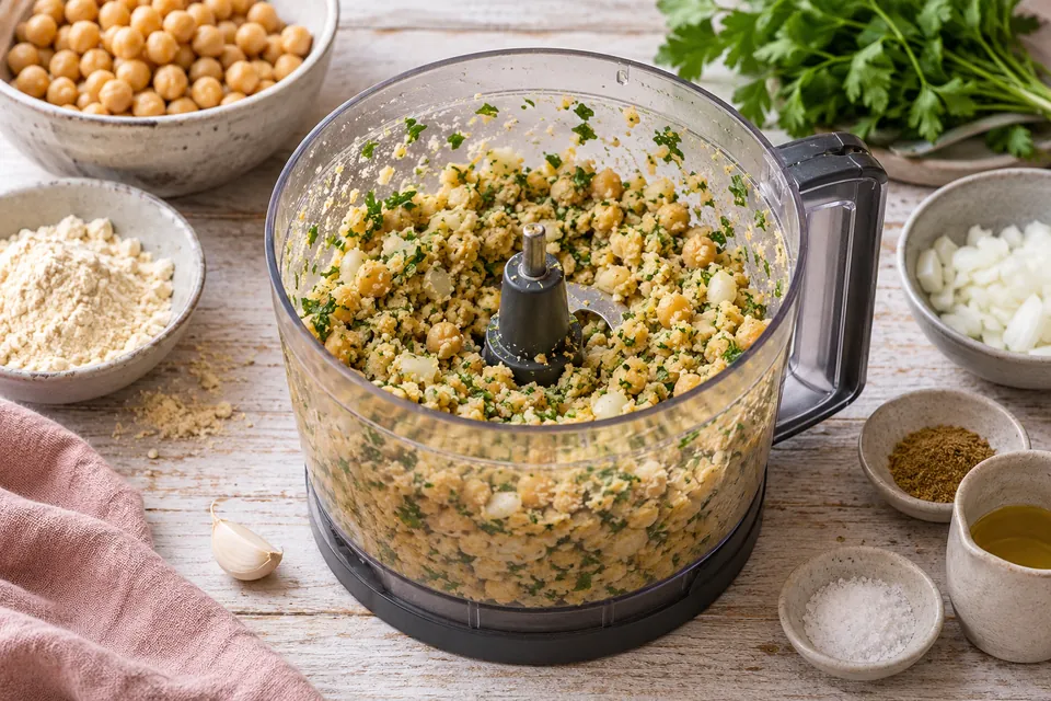 Ofen-Falafel: grobe Masse